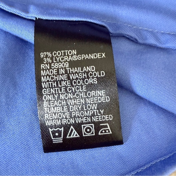 Antonio Melani Ellie Blouse Shirt Blue Button Front Cap Sleeve Cotton Small Posh - Picture 3 of 13